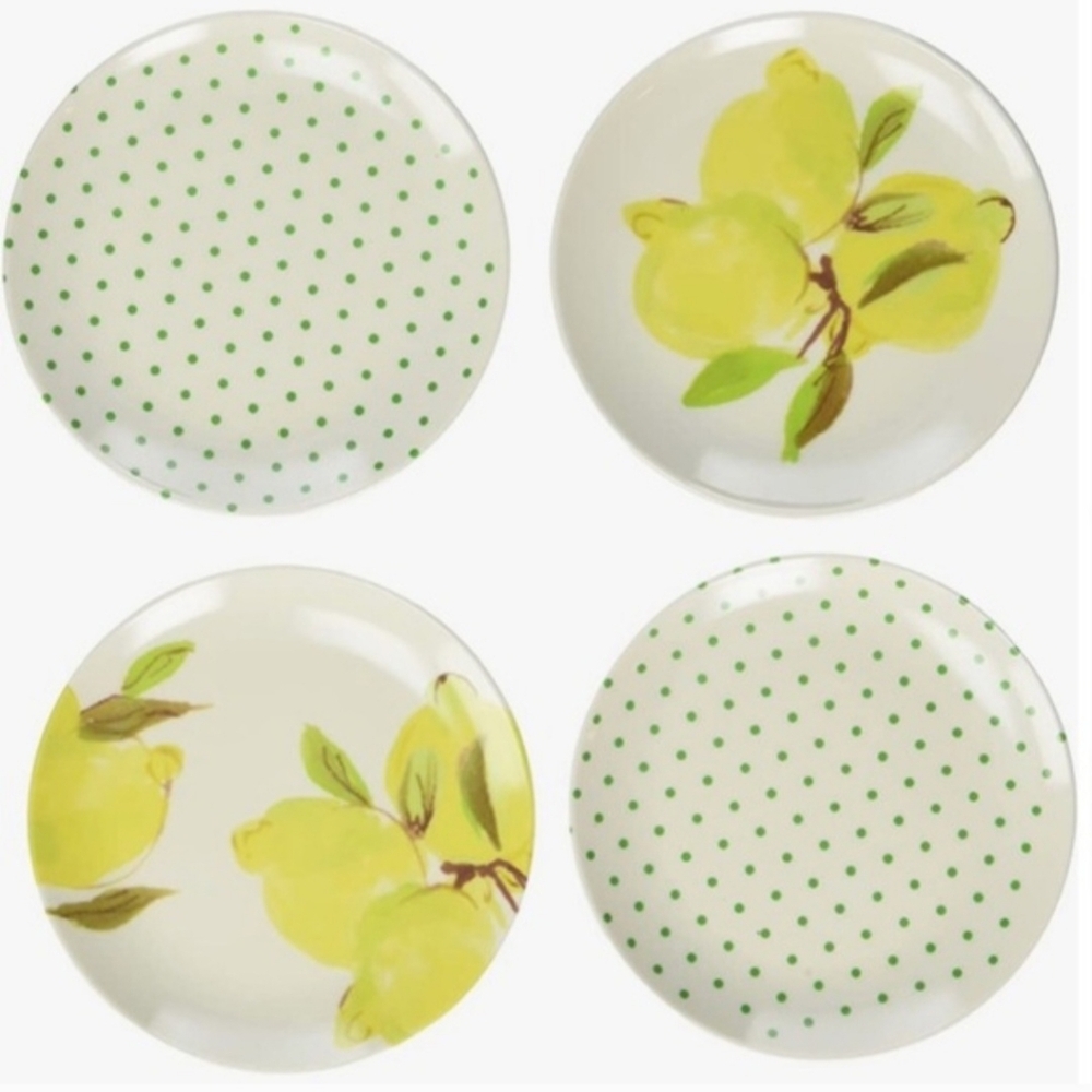 Kate Spade Lemon Melamine Coaster Set-NWT